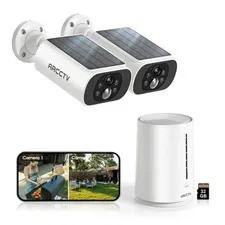 ARCCTV Solar Security Cameras Wireless Outdoor, No Monthly Fee, 2-Camera...