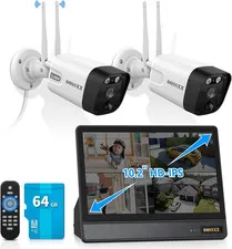 (2026 Update) Wireless WiFi Outdoor Security Camera System with Monitor, Built-i