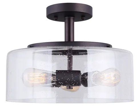 CANARM ISF633A03ORB Nash 3 Bulb Semi-Flush Mount 3 Light, Oil-Rubbed Bronze
