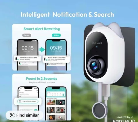 BOTSLAB 4MP Dual-Lens Wireless Home Security Camera, No-Drill Indoor Smart Home