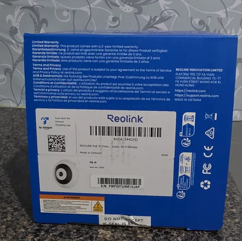 Reolink FE-P PoE Wired IP/Network Fisheye Camera, Color Mode, White