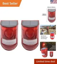 2 Pack Solar Sound and Light Alarm Motion Sensor, 129db Outdoor Security Sire...