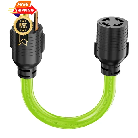 CircleRiver 4 Prong to 3 Generator Transfer L5-30P/ L14-30R, green