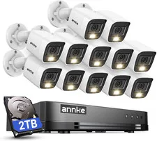 16 Channel Security Camera System HD-TVI 1080P Lite Video DVR and 12Pcs 2MP Outd