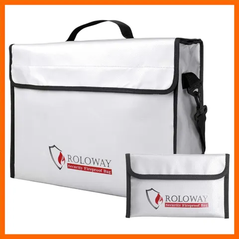 Fireproof Document & Money Bags, Large Fireproof & Water Resistant Bag 15 x 1...
