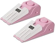 2 Pack Portable Door Stop Alarm, Door Stopper With 120db Loud Security Alarm, Tr