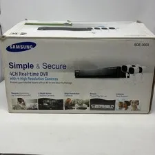 Samsung 4CH Real-Time DVR w/ 4 Hi-Res Cameras 1TB HDD #SDE-3003 New Open Box