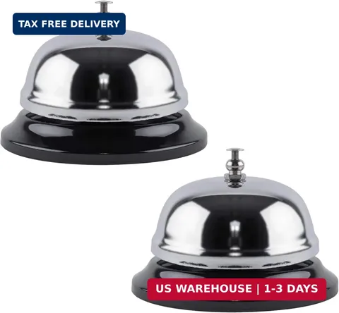 Super Z Outlet Call Bell 2-Pack - Classic Service Bell for Desk, Counter, or Rec