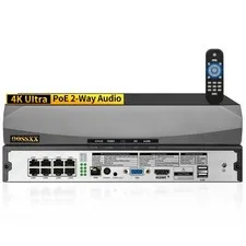 OOSSXX 8.0/4K 24/7 Recording, ONVIF Compatible (Manual Configuration Needed)