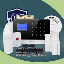 HOMSECUR Wireless WIFI 4G 2G RFID LCD Home House Alarm System With SOS Intercom