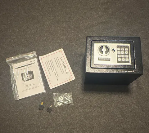 Honeywell Steel Security Safe Digital Keypad w/ Key Lock, Black Small Metal