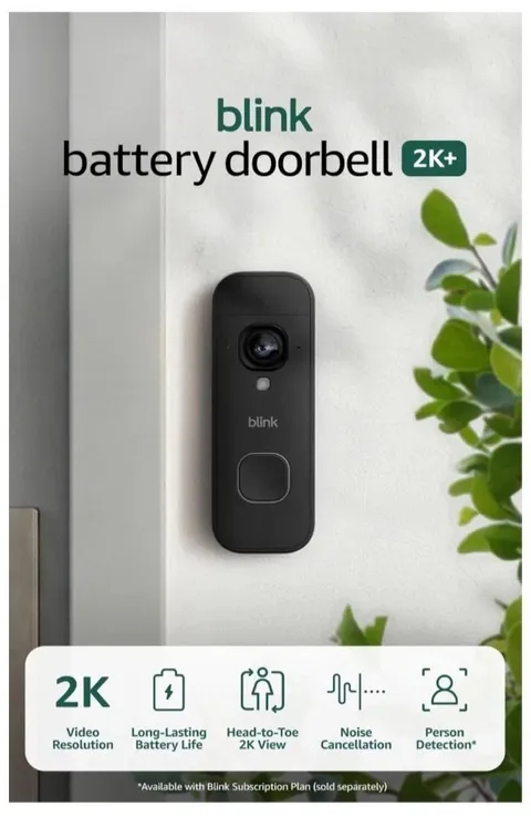Blink Battery Doorbell 2K+ Add-On Model, Required Sync Module Not Included