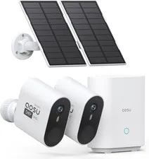 3K/5MP Solar Security Cameras Wireless Outdoor Home Surveillance System, 166° Ul