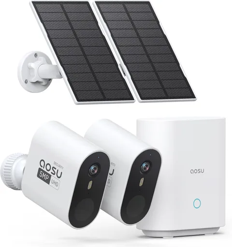 3K/5MP Solar Security Cameras Wireless Outdoor Home Surveillance System, 166° Ul