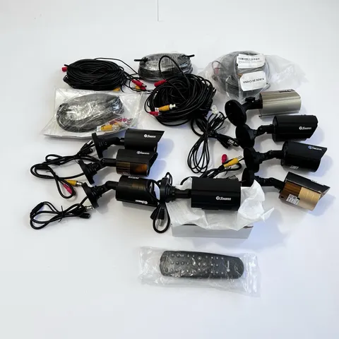 Swann PRO-530CAM Security Camera Lot 8 Cams 5x100ft BNC Cables Night Vision