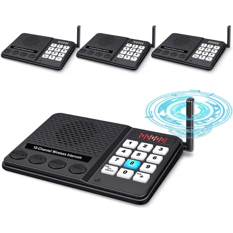 Intercoms Wireless for Home 1 Mile Long Range - 10 Channel 3 Code Wireless In...