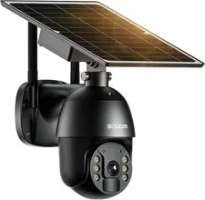 SOLIOM S600 4G LTE Solar Security Camera 1080P Pan Tilt No WiFi Black