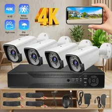 4CH H.265+ 5MP Lite DVR 1080P Outdoor Home Security CCTV Camera System Kit US