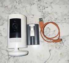 Ring Stick Up Cam Battery Wireless Wi-Fi Indoor/Outdoor 1080p Night Vision White