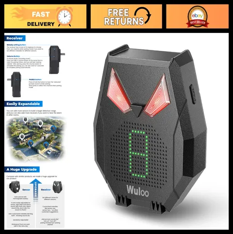 Wireless Solar Driveway Alarm - Weatherproof Motion Sensor Detector, 1/2 Mile Ra