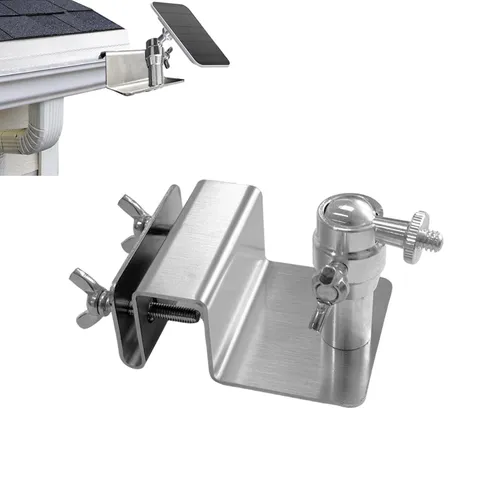 Gutter Mount for Eufy, Arlo Solar Panel , Adjustable Stainless Steel Mount Br...
