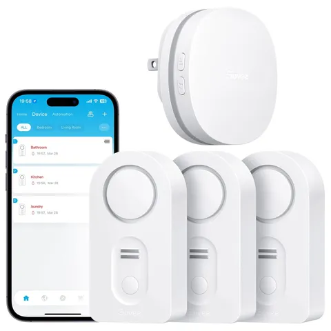 Water Leak Detector 3 Pack - WiFi Smart Sensor, 100dB Alarm, Remote Alerts, Home
