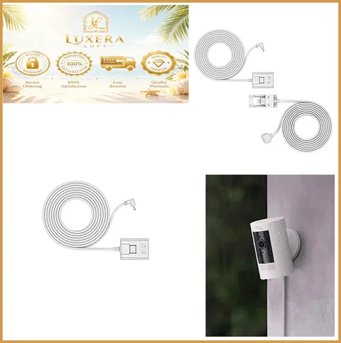 Stick Up Cam Plug-In Power Adapter 14.7ft Outdoor Weather Resistant White