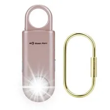 135dB Rechargeable Personal Safety Alarm Strobe Light Flashlight RoseGold