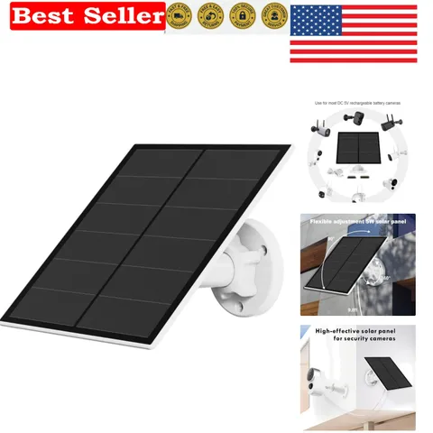 5W USB Solar Panel with Adjustable Mount for Outdoor Security Cameras
