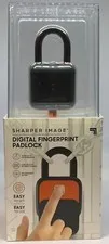 Sharper Image Digital Fingerprint Padlock Up To 10 Prints Rechargeable NEW
