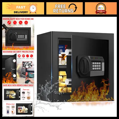 Fireproof Waterproof Safe Box 1.3 Cuft Digital Security Safe for Home, Anti-Thef