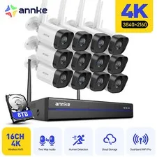ANNKE 4K 16CH NVR 8MP Wireless Security Camera System Two Way Audio AI Detection
