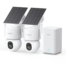 SolarCam D1 Max 2-Cam Kit, 4K Solar Security Cameras Outdoor Wireless, 360° P...