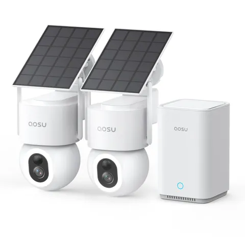 SolarCam D1 Max 2-Cam Kit, 4K Solar Security Cameras Outdoor Wireless, 360° P...