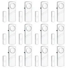 Personal Security Window & Door Alarm Bell 12 Pack, white