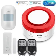 WIFI Burglar Alarm 120DB Wireless Siren Sensor 433MHz Remote Monitoring Security