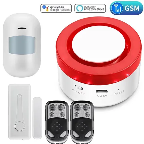 WIFI Burglar Alarm 120DB Wireless Siren Sensor 433MHz Remote Monitoring Security