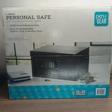 Pen+Gear 23NEK Large Personal Safe with Digital Lock, & Backup Keys ~ Black
