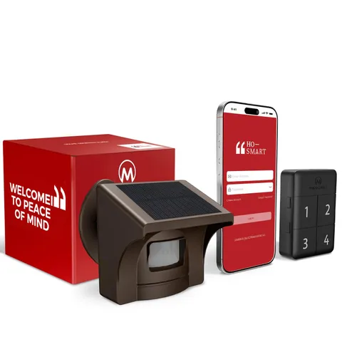 Smart Solar Driveway Alarm 2.4G Wi-Fi 1/2 Mile Range - App Notifications