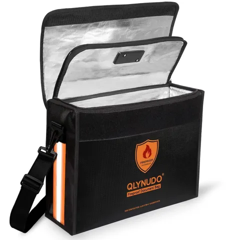 Large Fireproof Bag for Documents, Fire Safe Box for 3-Ring Binders | Fits 3-Inc