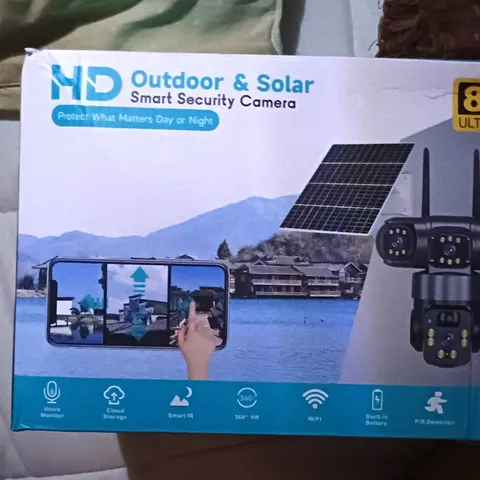 HKD Solar-Powered Outdoor Wi-Fi 1080p Security Camera w/ Night Vision, Panel