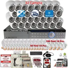 Evertech  32 Channel H264 HD DVR 32x HD  CCTV Security Dome Camera System 2TB