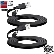 2-Pack 30 Ft Cable for WYZE Cam Pan V3 Outdoor Camera, Micro USB 90-Degree