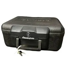 Fireproof Sentry Box Model 1200 Key Lock Important Document Money Safety Storage