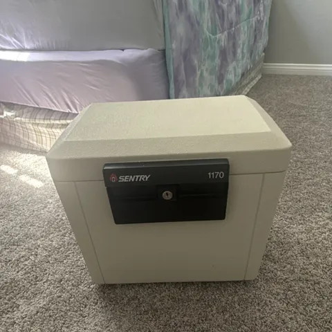 Sentry 1170 Small Fire Safe Fire Resistant Key Lock Plastic Safe Box Beige