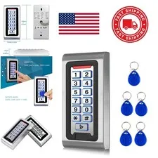Keypad Access Control System with 5 Keychains for Apartment and Office Use