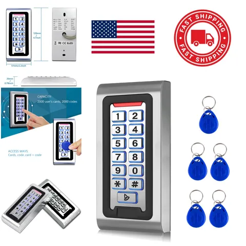 Keypad Access Control System with 5 Keychains for Apartment and Office Use