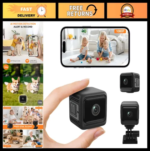 1080P Mini Wireless Security Camera - Night Vision, Motion Detection, Indoor Use
