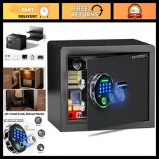 20 LB Biometric Safe with Fingerprint Lock, Silent Mode, Backlit Keypad, LED Lig