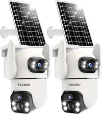 Solar Security Cameras Outdoor Wireless,Cameras for Home Security with Dual Lens